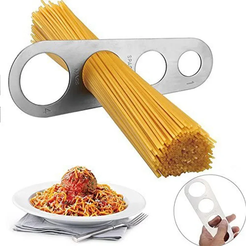 Medidor de espagueti de 4 agujeros, accesorios de cocina de acero inoxidable, 1 Uds., accesorios de medida para Pasta y fideos, espaguetis de cocina
