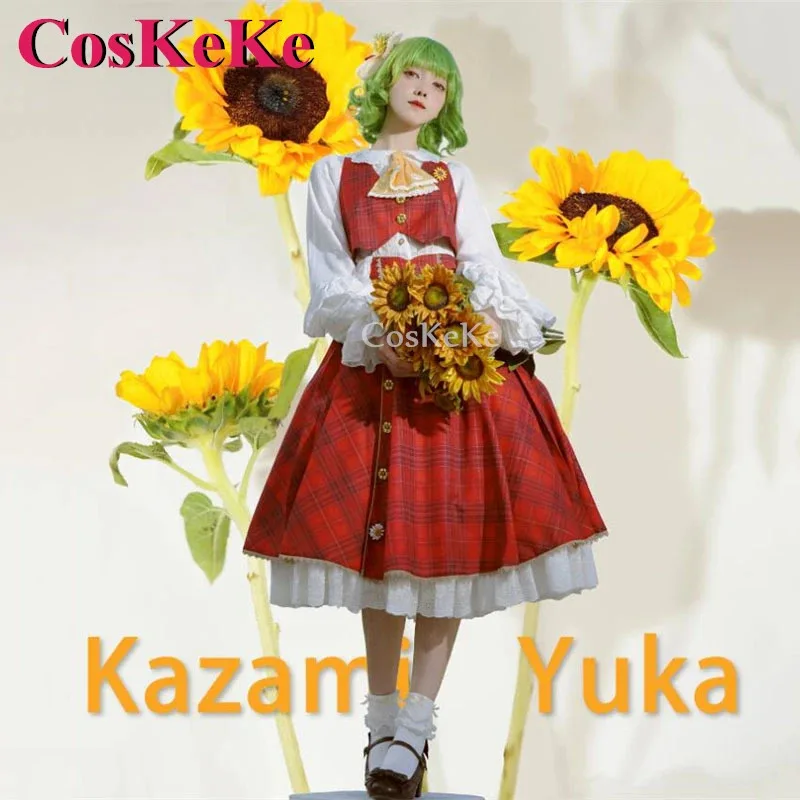 CosKeKe Kazami Yuuka تأثيري لعبة Touhou مشروع زي أنيق الحلو الأحمر شبكة موحدة هالوين حفلة لعب الأدوار الملابس الجديدة