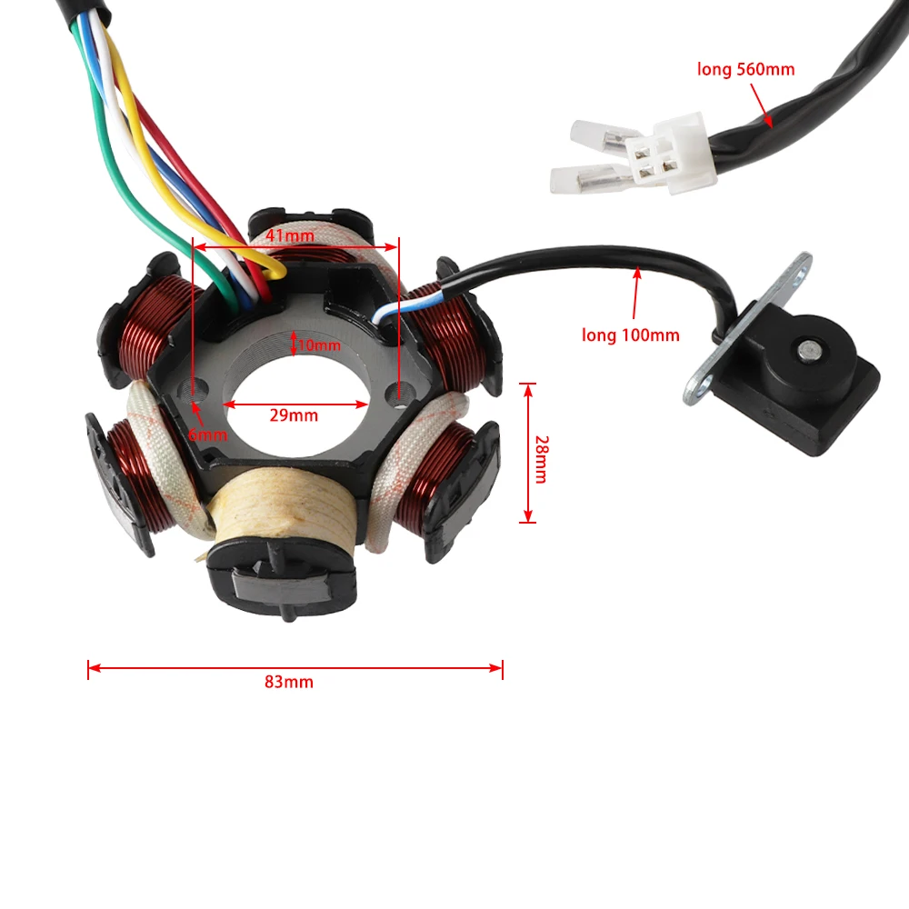 ATV 6coil Electric Start Magneto Stator Generator Stator Coil Suitable for GY6 125cc150cc Small Motorcycle Kart Light Motorcycle