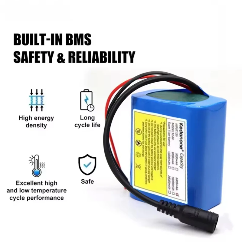 Batteria 12V 20000mAh 18650 Li-ion 20 Ah, batterie ricaricabili con BMS, pacchi batteria al litio con scheda di protezione + caricabatterie 12,6V