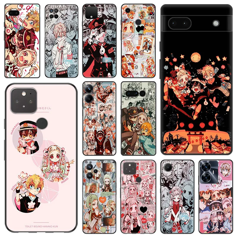 Black Matte Phone Case For Moto Edge 30 40 20Pro G200 One Fusion Anime Jibaku Shounen Hanako-kun Pixel 8a 7a 6a 7 8 6 Soft Cover