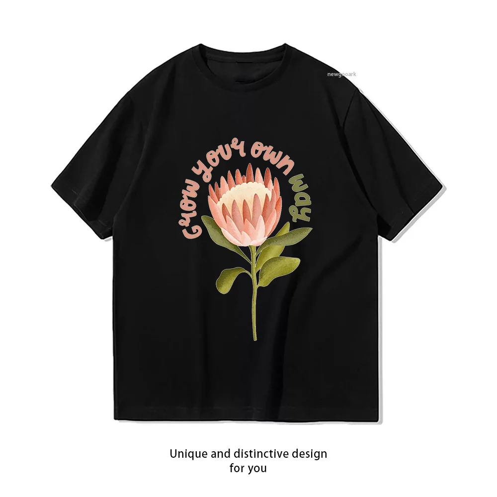 Blume BIOBAUMWOLLE Protea Grow your own way T-shirt Summer Cotton Woman Man Graphic T Shirts Adult O-neck Breathable Tops S-3XL
