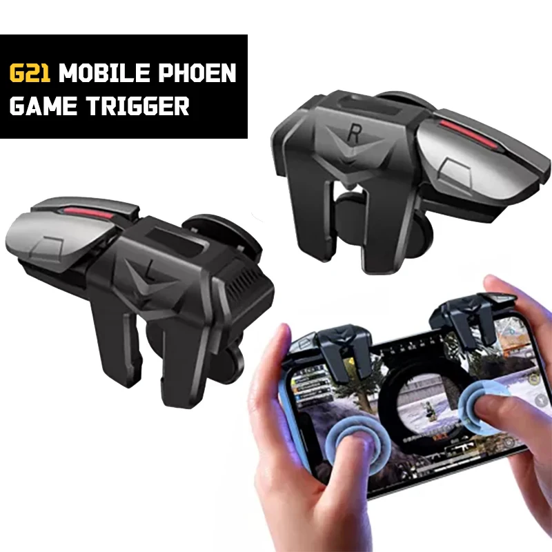 G21 Six Fingers Mobile Phone Game Trigger for PUBG Aim Shooting L1 R1 ABS Key Button for Android IOS Universal Gamepad Joystick