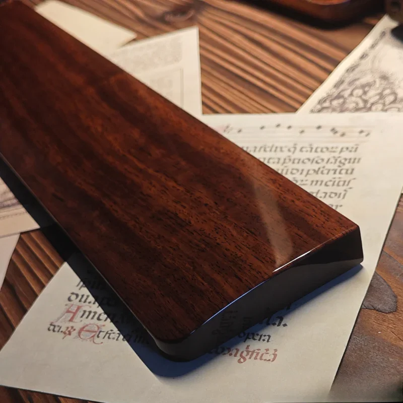 Descanso de pulso para teclado original, laca cozida em ébano, almofadas de pulso ergonômicas personalizadas para teclados mecânicos de 68/100 teclas