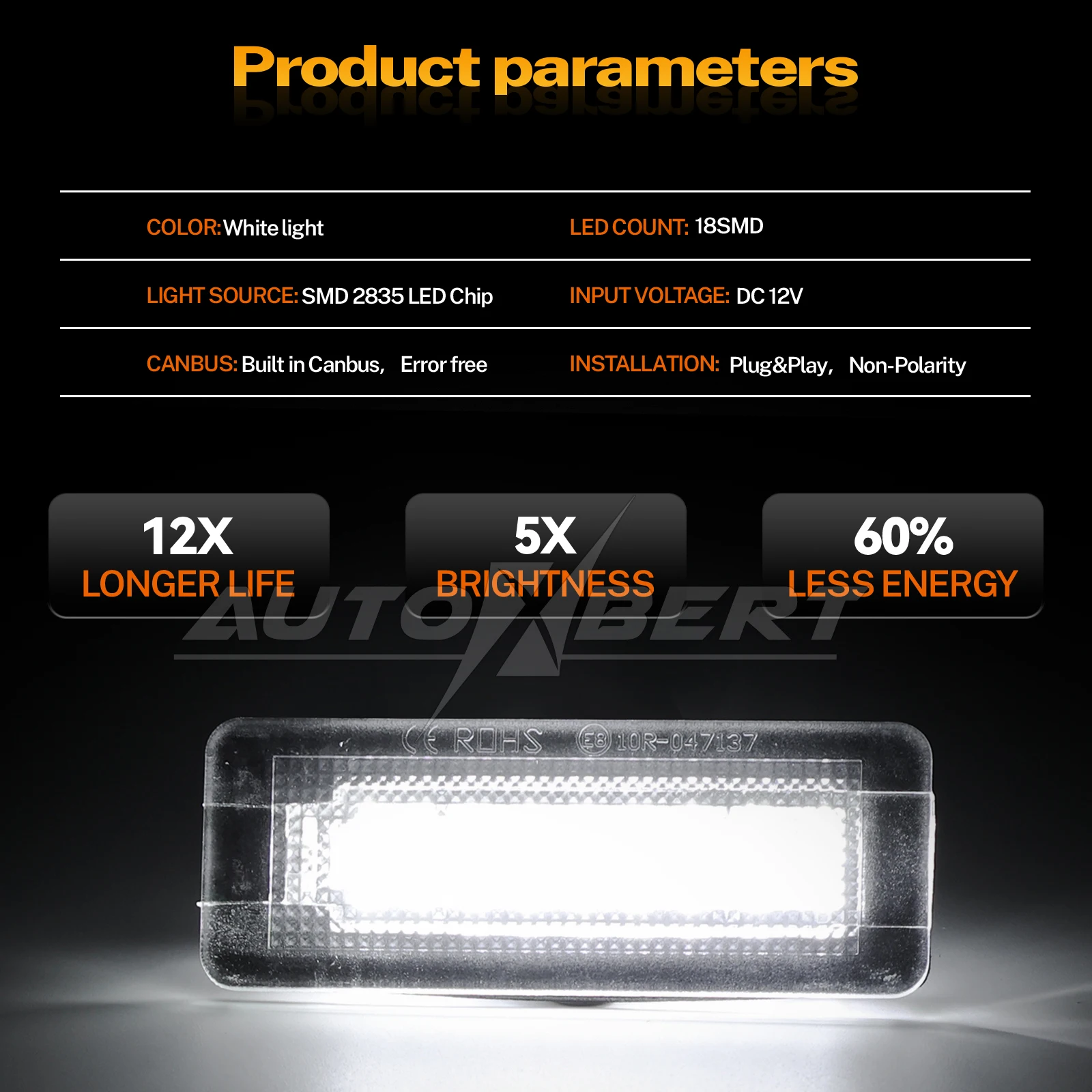 Número de matrícula Luz para Mercedes Benz, Lâmpadas LED, Plug and Play, Mercedes Benz Acessórios, Smart Fortwo