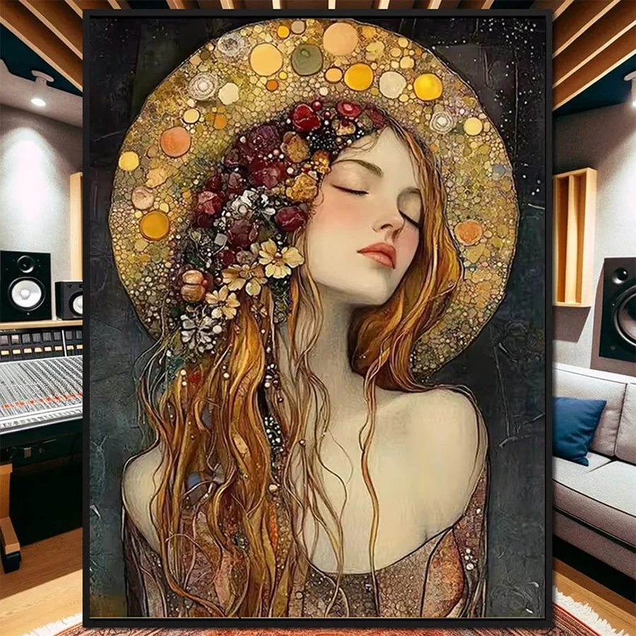 

Алмазная картина, красивая абстрактная женская художественная 5d Алмазная вышивка, полная алмазная мозаика, вышивка крестиком, украшение со стразами