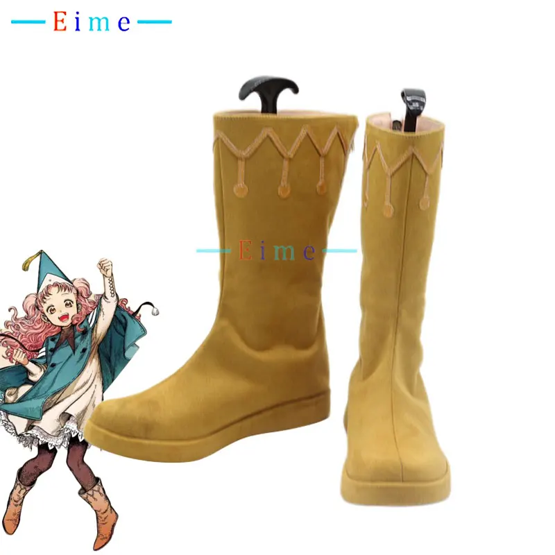Tetia Cosplay Shoes Anime Witch Hat Atelier Cosplay Props Halloween Carnival Boots Custom Made Big Size  PU Leather Shoes