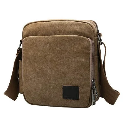 

Solid Color Black Khaki Casual Vintage Multifunction Trunk Men's Canvas Travel Crossbody Shoulder Messenger Bag Handbags For Men