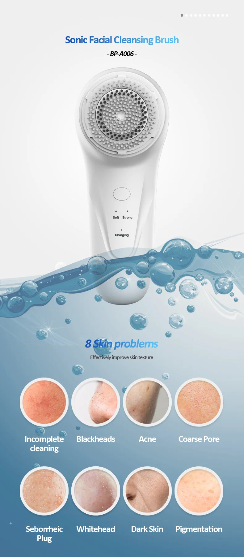 Electric Facial Cleanser Beauty Instrument Ultrasonic Facial Pore Cleaner Silicone Facial Facial Cleanser