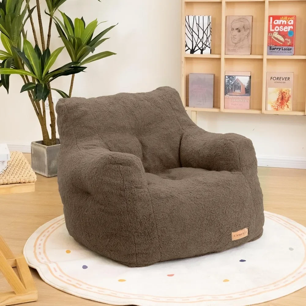 Bean Bag Chair, Bean Bag Sofa with Tufted Soft Stuffed Filling, Fluffy and Lazy Sofa, Comfy Cozy BeanBag Chairs with Memory Foam