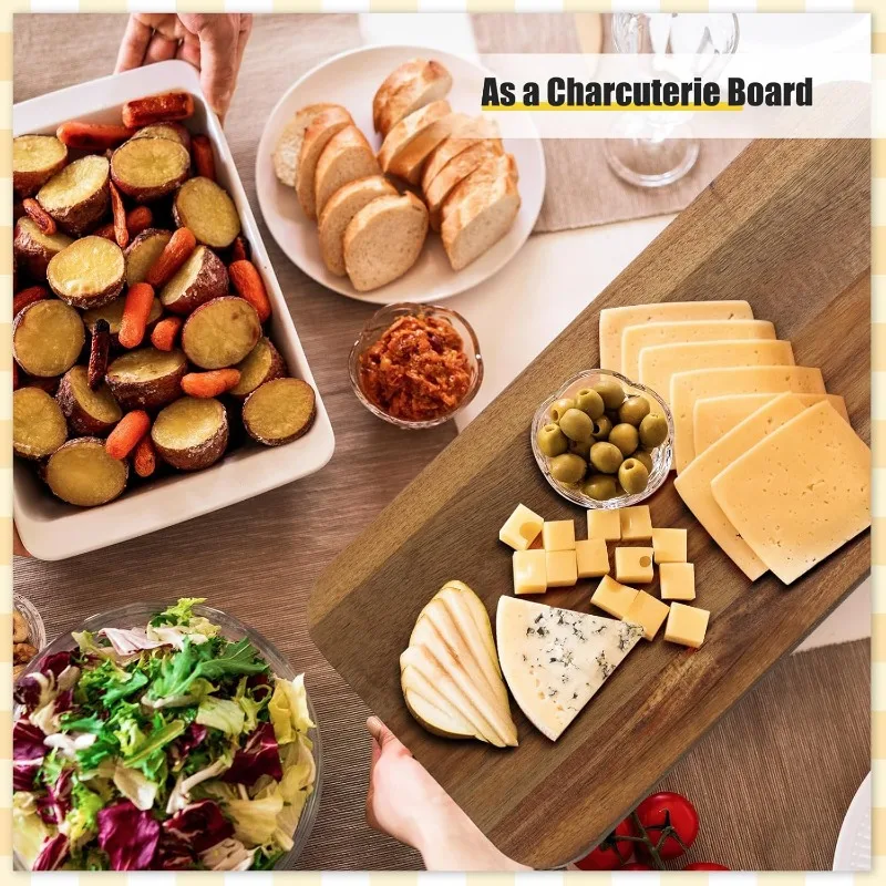 6 Pcs Acacia Wood Cutting Board Bulk Kitchen   Serving Board Blank Wood Boards for Engraving Wedding Housewarming Gift