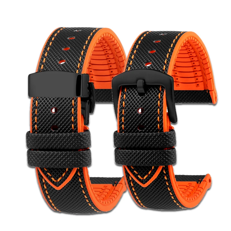 For CITIZEN Sky Eagle second-generation Black Angel JY8085/8075 fluororubber silicone strap Universal brand watches 22MM