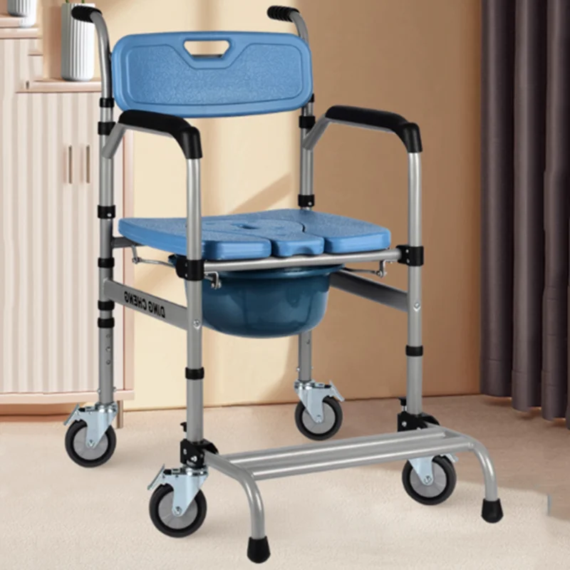 Patient Wheels Shower Stool Toilet Disabled Blue Adult Design Shower Stool Restroom High Elderly Sillas Plegables Home Furniture
