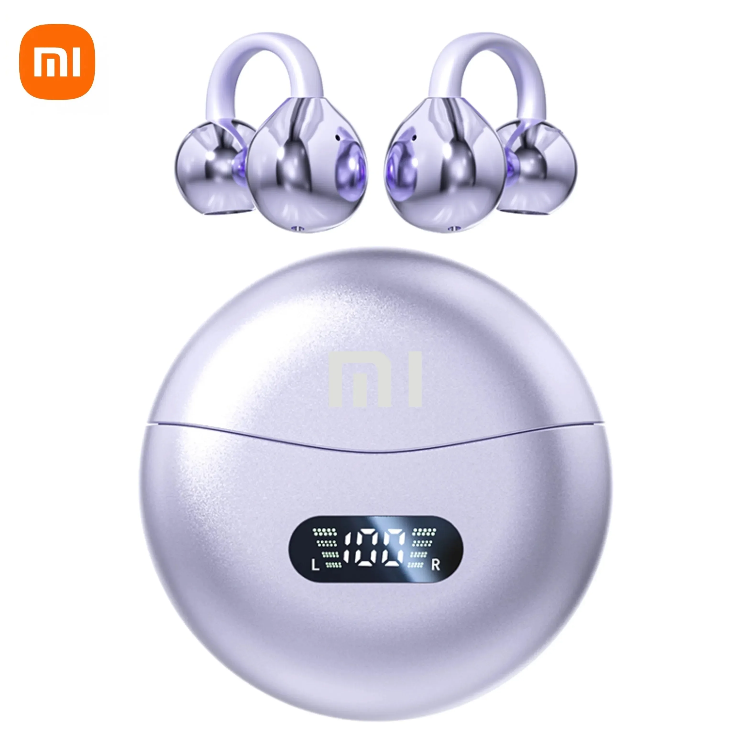 Xiaomi M79 Bone Conduction Earphones Bluetooth 5.4 Earbuds Clip on Ear Comfortable Waterproof Sport Digital Display Headsets