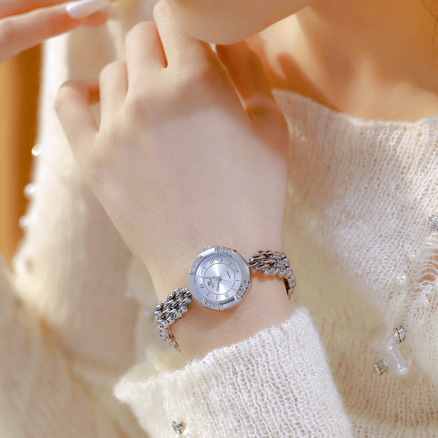 Vintage Women's Watch Octagonal Unique French Clock Elegant And Luxurious Diamond Dial Fashionable Waterproof Quartz Watch