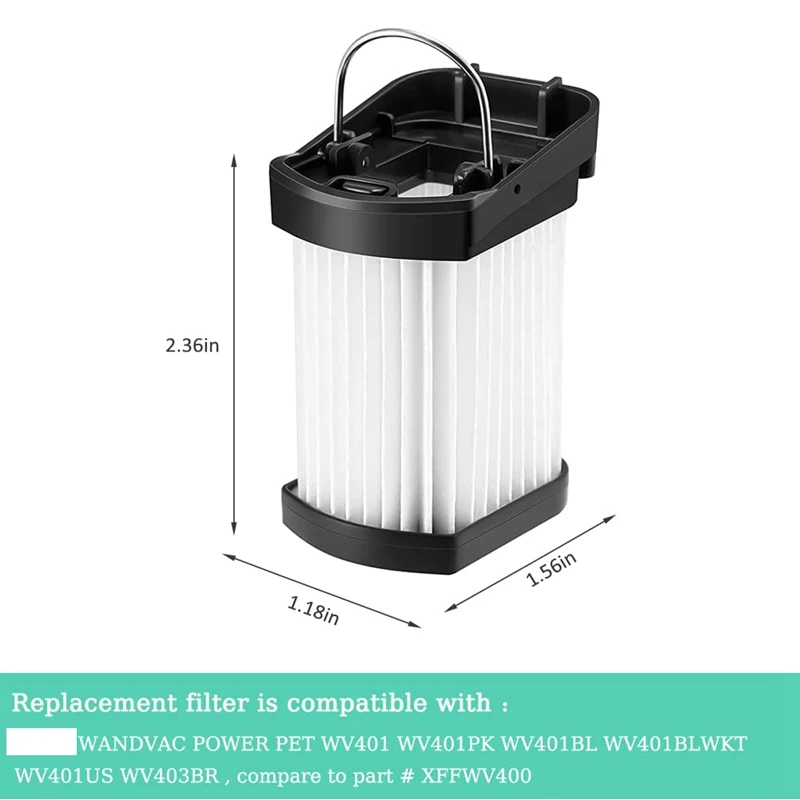 Filtro HEPA para aspirador de pó tubarão, XFFWV400, Peças sobressalentes, Acessórios, Compatível para WV401, WV401PK, WV401BL