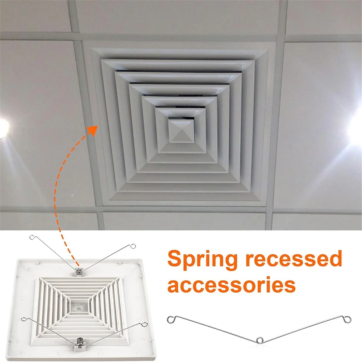 

8 Pieces Torsion Spring Clips Recessed Lighting, Metal Recessed Trim for Recessed Lighting Accessories