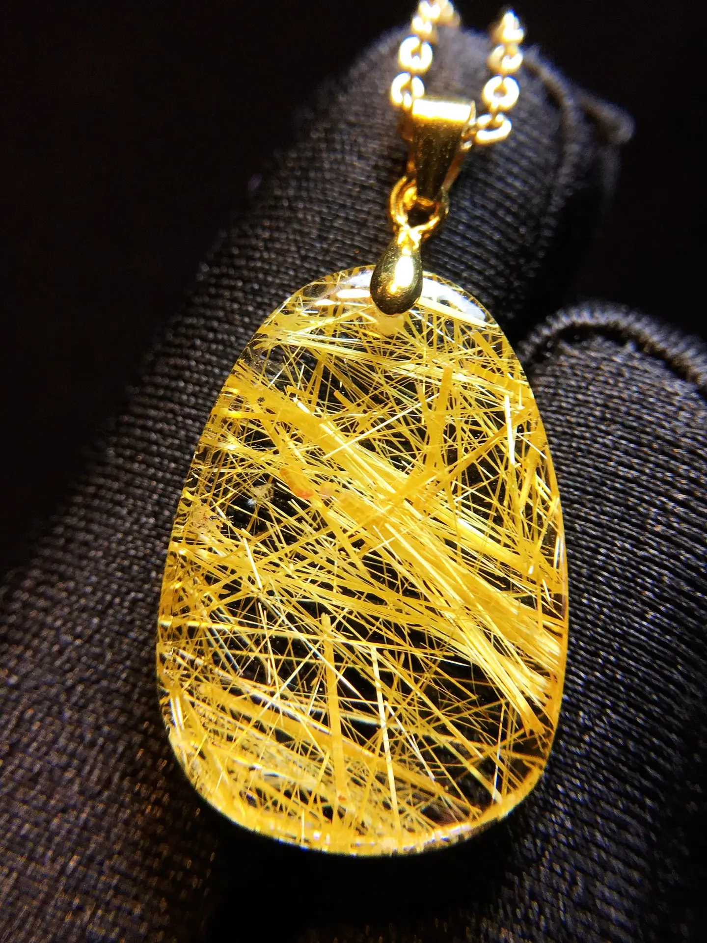 

Кулон из натурального золота с рутилированным кварцем Цветок Ювелирные изделия из рутилированного кварца 22,3*16. *4,3 мм Мужчины Женщины Бразилия AAAAAAA