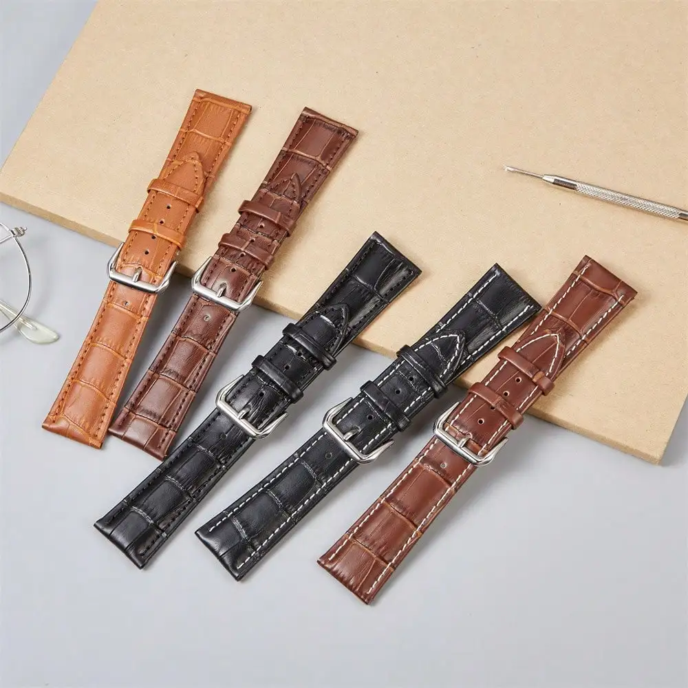 

Men Women PU Leather Replacement Wristband 18mm20mm22mm24mm Wrist Band For Business Watch Strap
