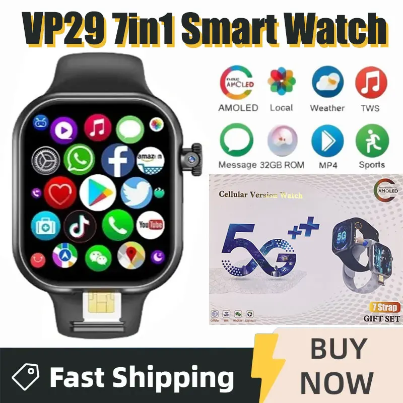 

VP29 Smartwatch：2.29" AMOLED with Rotating Camera, Android OS, 5G & NFC Support, Google Play Store