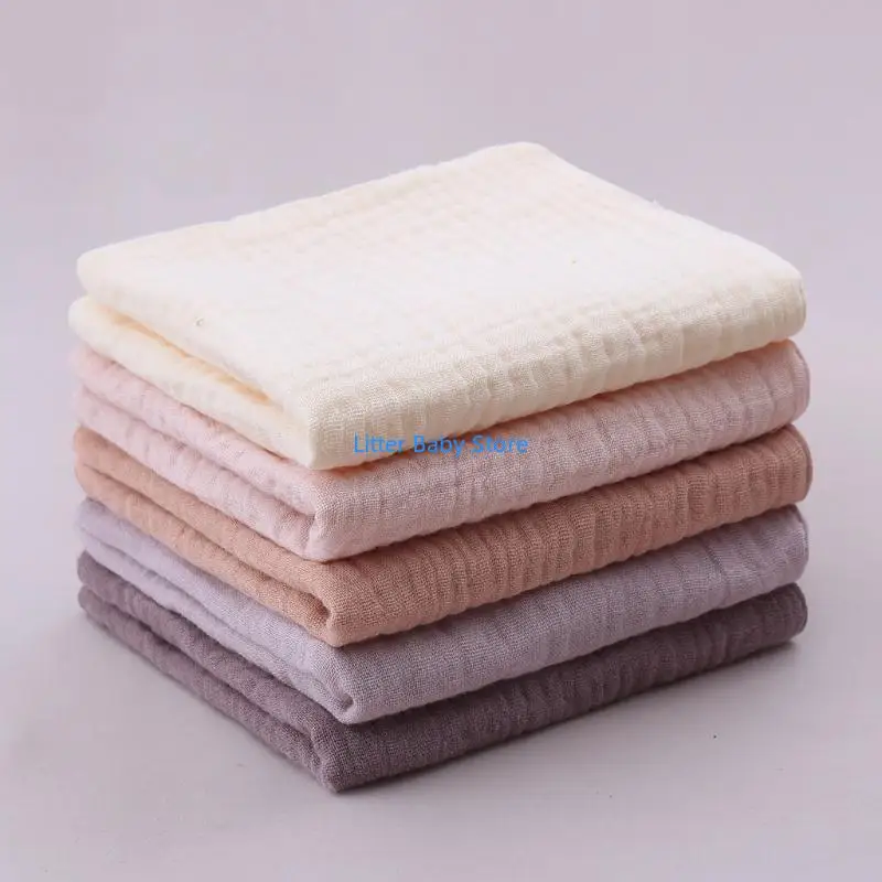

N80C 5PCS Muslin Cotton Gauze Baby Towels Handkerchief Newborn Washcloth Baby Stuff