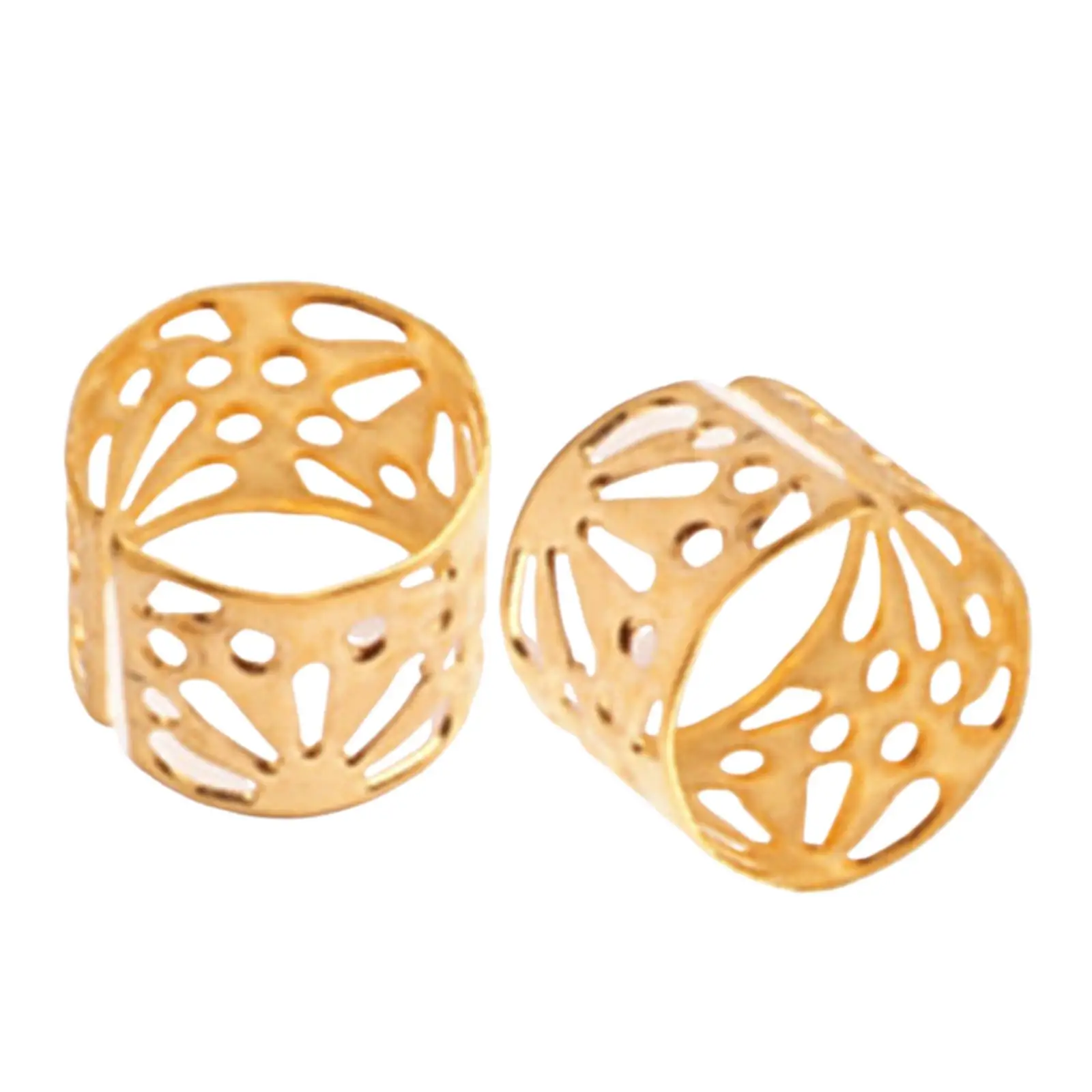 100 Pieces Dreadlocks Beads Dread Locks Hollow Pattern Metal Cuffs Hair Accessories for Braids