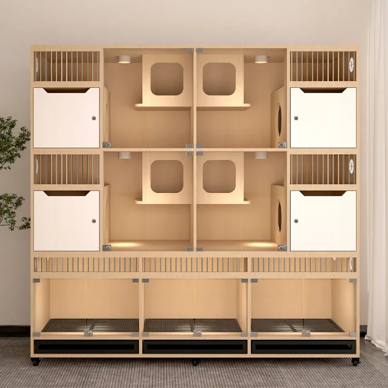 

Dog cage cabinet Solid wood display cabinet Foster villa Small medium Teddy with toilet tray