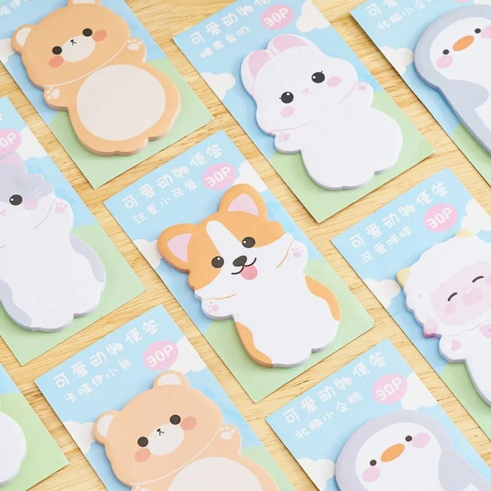 Message Notes Cartoon Bear Animal Memo Pad Sheep Cat Sticky Notes Penguin Ins Message Paper Stationery