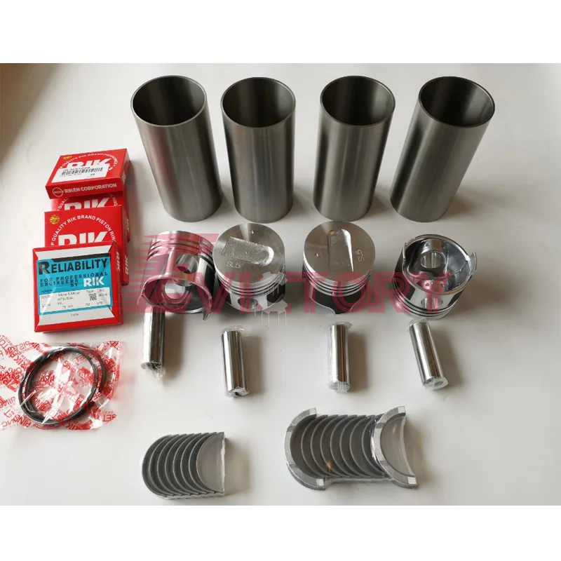 For Caterpiller excavator S4L S4L2 S4L-2 rebuild overhaul kit piston liner gasket bearing + 1pc water pump