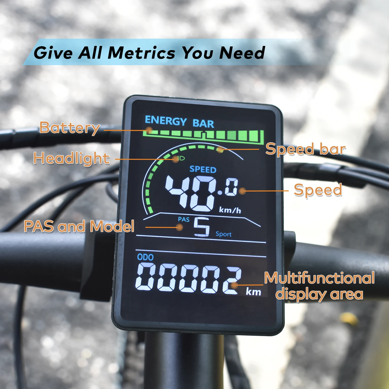 H6C-5PIN Electric Bike LCD Display Meter 24V 36V 48V 60V Control Panel with Waterproof Plug
