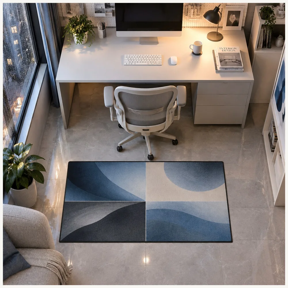 VIKAMA Abstract Colour Field Gradient Door Mat, Non Slip Easy Clean Flannel Rug, Nordic Floor Mat for Living Room, Boot Room