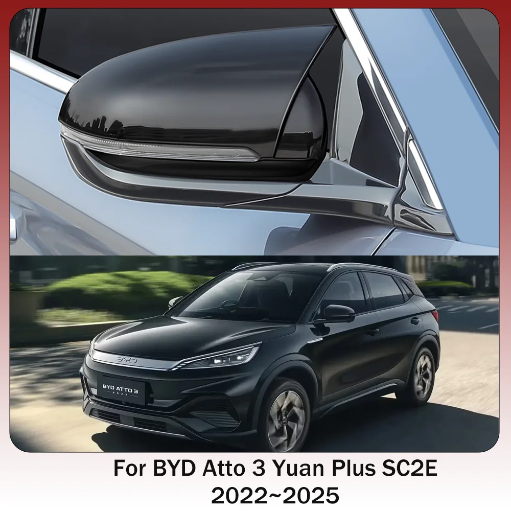 

For BYD Atto 3 Yuan Plus SC2E 2022~2025 2023 2024 Rearview Mirror Anti Collision Scratch Strips Protect Cover Refit Accessories