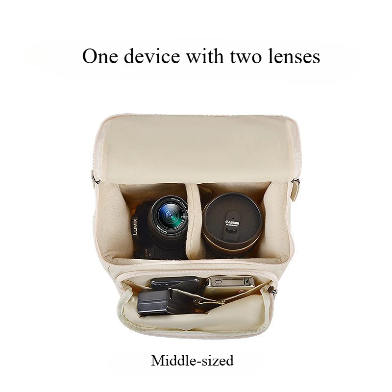 Canvas Camera Bag Sling Vintage Travel Shoulder Bag for DSLR Mirrorless Medium Size Single-Shoulder Bag