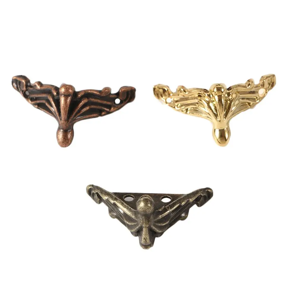 Golden Brass Protector Furniture Part Hardware Jewelry  Box Corner Feet Leg Furniture Leg Corner Bracket