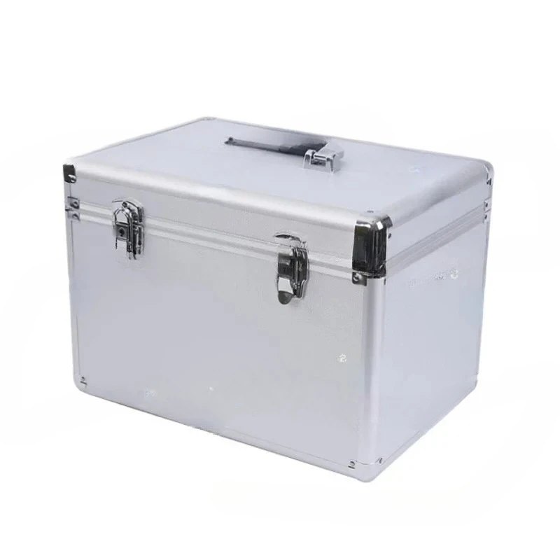 Hardware Toolbox Aluminum Alloy Large Storage Suitcase Shockproof Cotton Partition with Lock Pre Cut Foam Tool Organizer Box