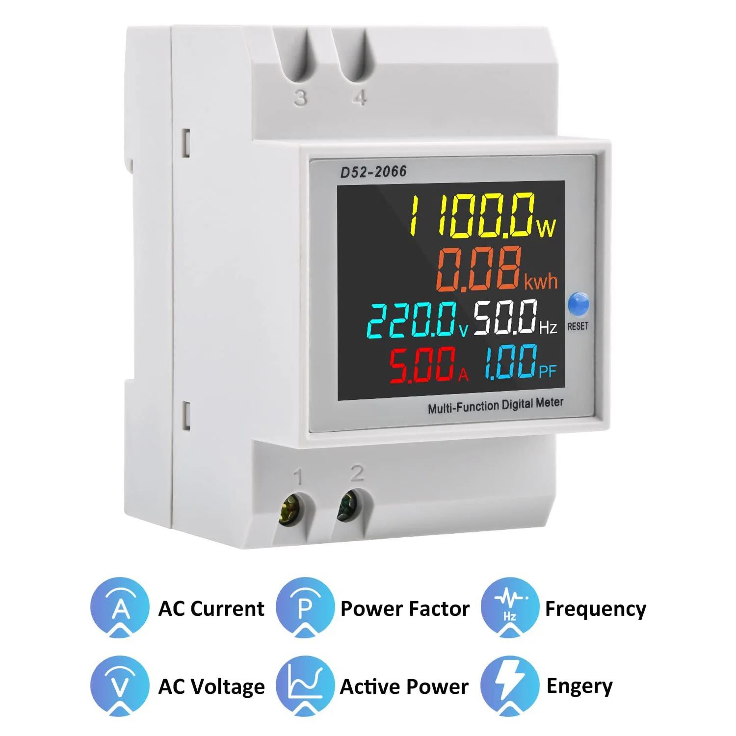 Digital Energy Meter Tester Electricity Monitor AC40V~300V 100A Ammeter Power Voltmeter Voltage Watt Frequency Meter Multimeter