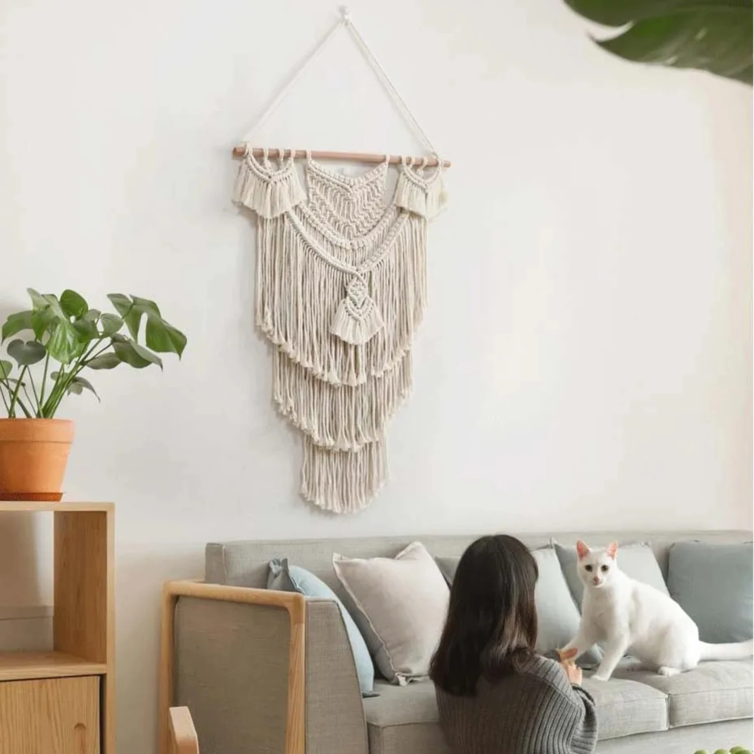 Novo design casa boho decoração de parede macrame borla tapeçaria de suspensão de parede decoração boêmia grande artesanal tecido arte tapeçaria presente