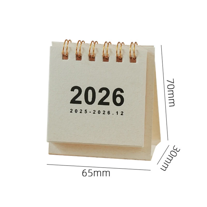 2026 Mini Simple Calendar Small Desk Calendar Creative Coil Calendar Planner Desktop Decoration Office Stationery
