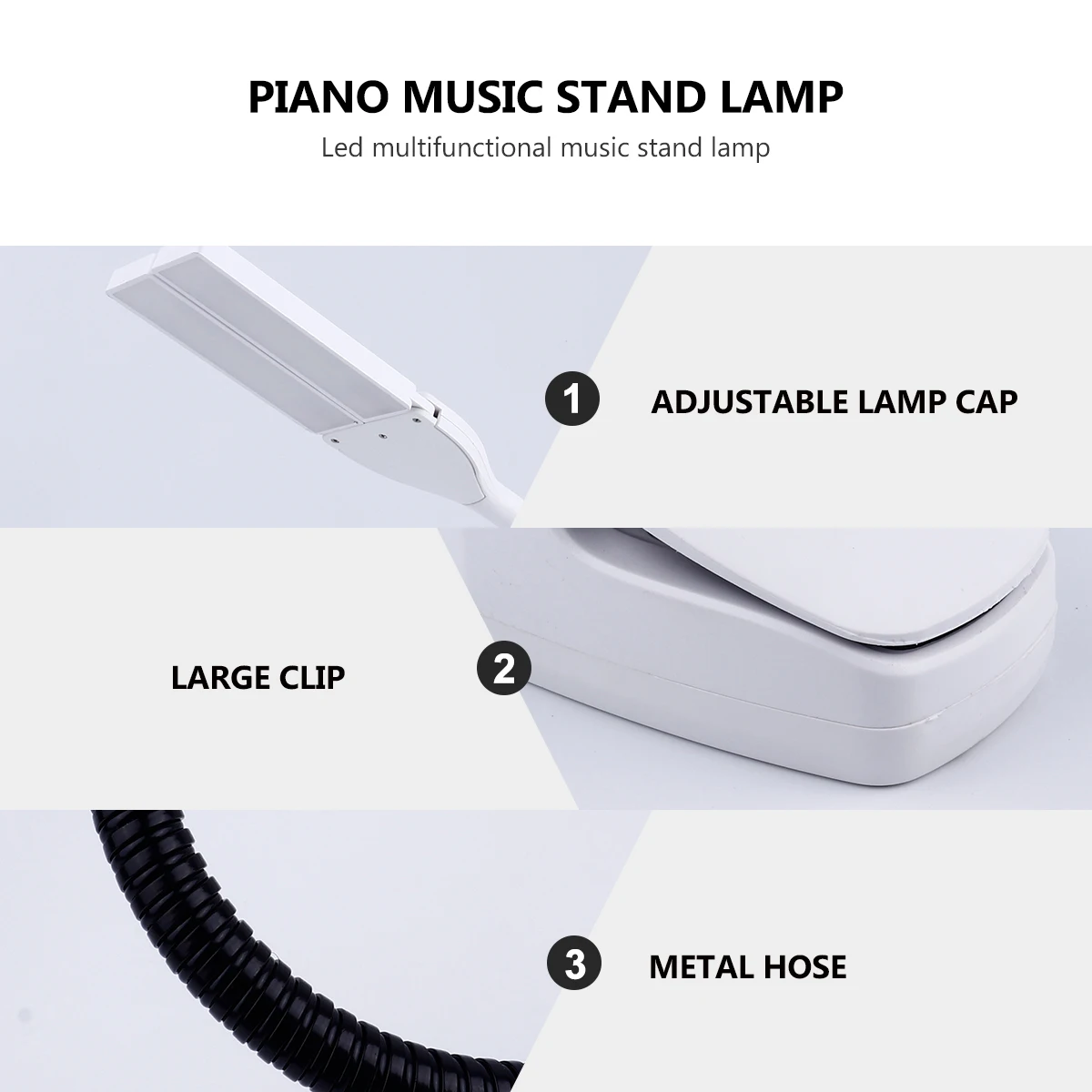 

Led Adjustable Piano Lamp Music Score Stand Touch-On Lamp Usb Powered Bedside Light For Keyboard Instruments Accessories