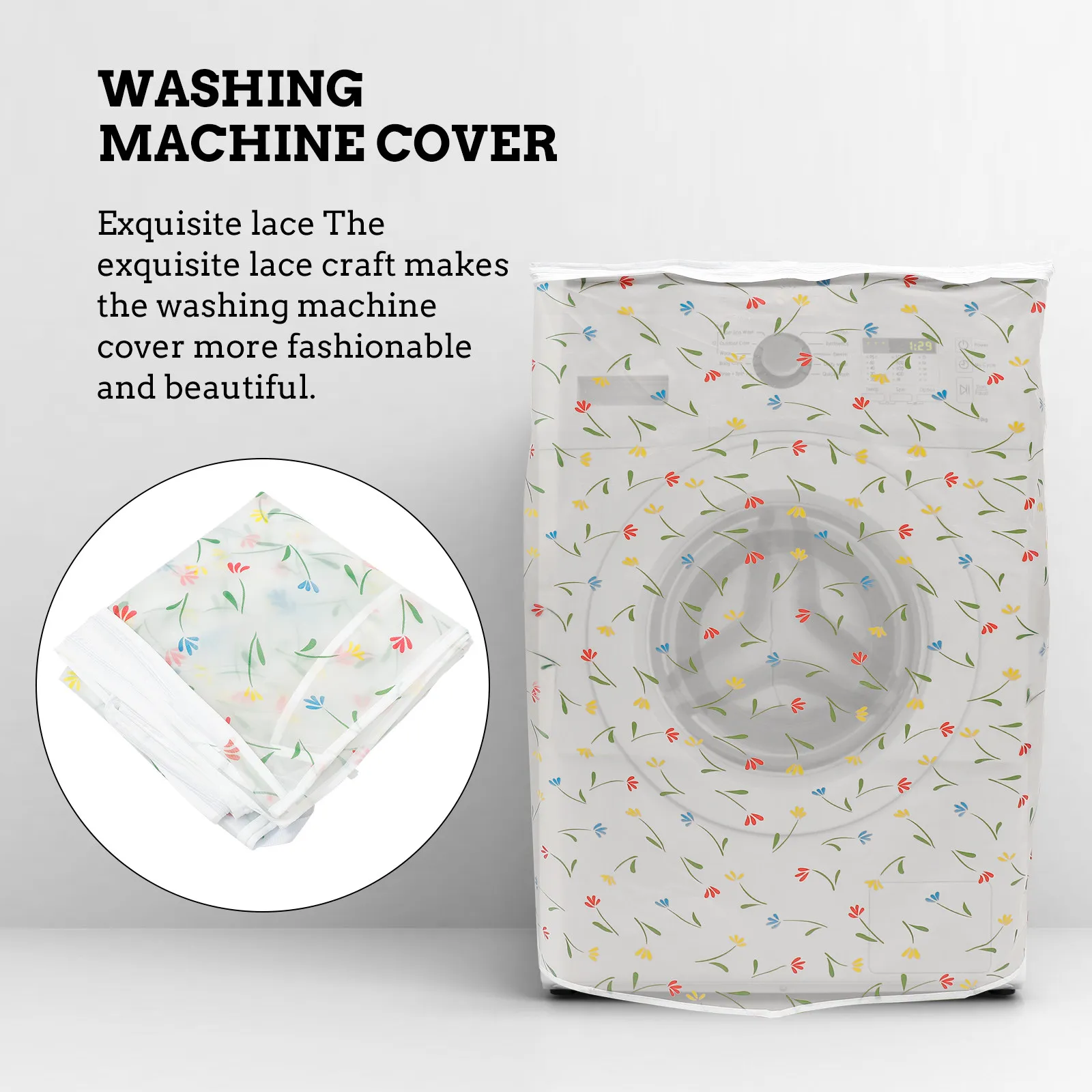 1Pcs Waterproof Dustproof Mildew Resistant Washer Cover for Standard Washing Machines Kitchen Bathroom Balcony Patio