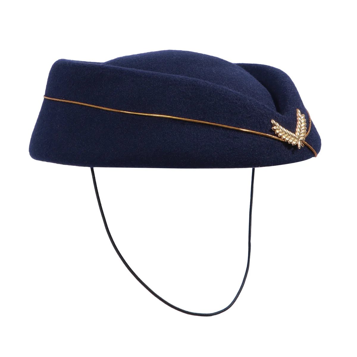 

Air Stewardess Hat Woolen Flight Attendant Hat Size M Navy Blue Elegant Cosplay Costume Musical Performance Cap