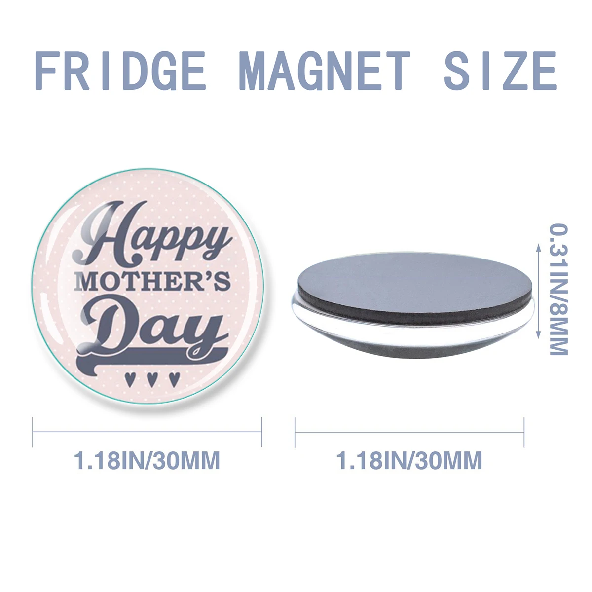 1PC Fridge Magnet Vintage Floral Design with Mother Text for Home Decor Gift and Holiday Decoration