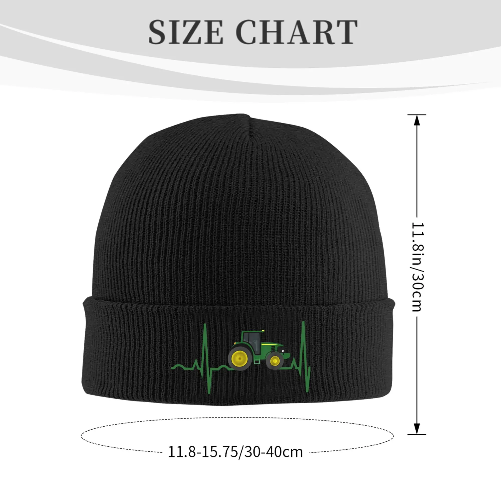 Custom Tractor Heartbeat Bonnet Hats  Fashion Knitted Hat For Men Women Warm Winter  Skullies Beanies Caps