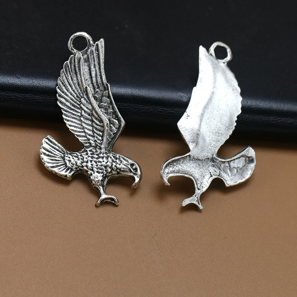 

10pcs Alloy Eagle Pendant Silver Charm for DIY Necklace Bracelet Jewelry Making Supplies Lucky Charms Accessories