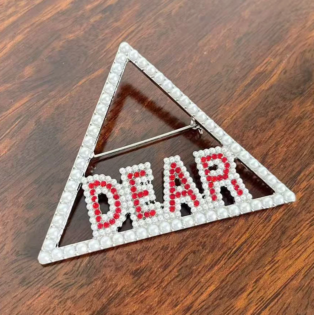 Delta Greek Sorority Pyramid Rhinestone & Pearl 