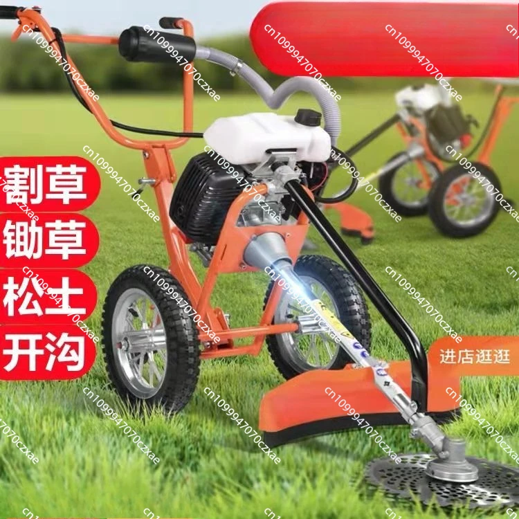 

Lawn Mower Hand Push Lawn Mower Brush Cutting Machine Multi functional Mini Loosening and Trenching Machine
