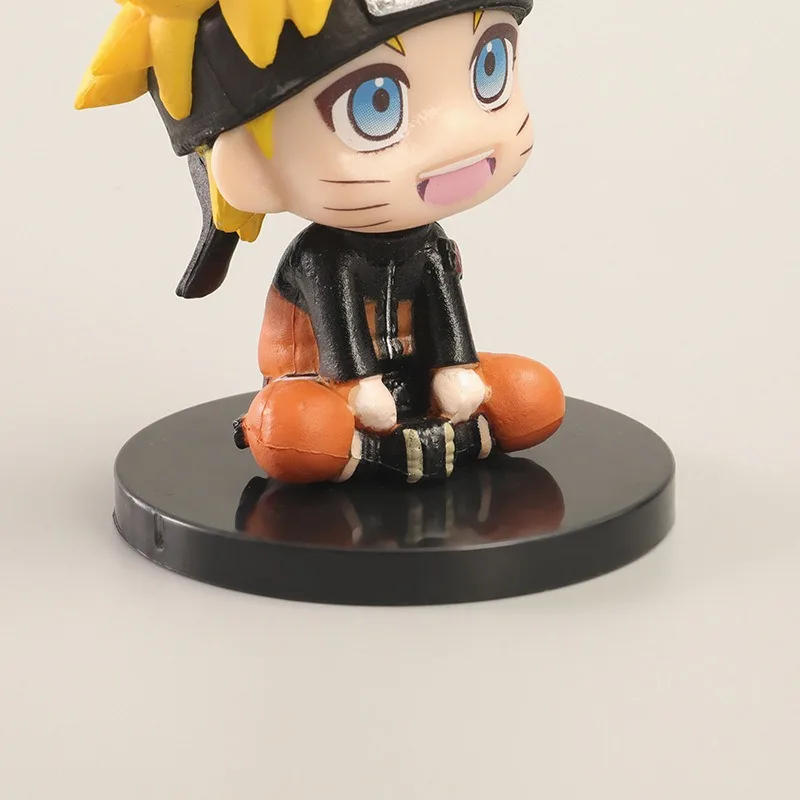 6 個ナルト Q バージョンおもちゃ PVC 置物サスケモデル人形デスクトップ飾りフィギュアルーム装飾アニメフィギュア子供のギフト