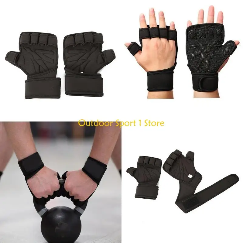 A0KA Weight Lifting Gloves with Wrist Support Work Out Gloves Open Gym Gloves Great for Training Pull Up Calisthenics
