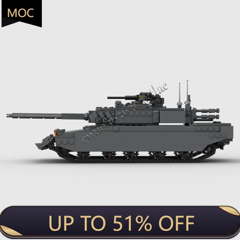 1181 PCS MOC 중앙 전방위 주력 전차 모델 모듈식 블록 DIY 기술 조립 어린이 장난감 선물