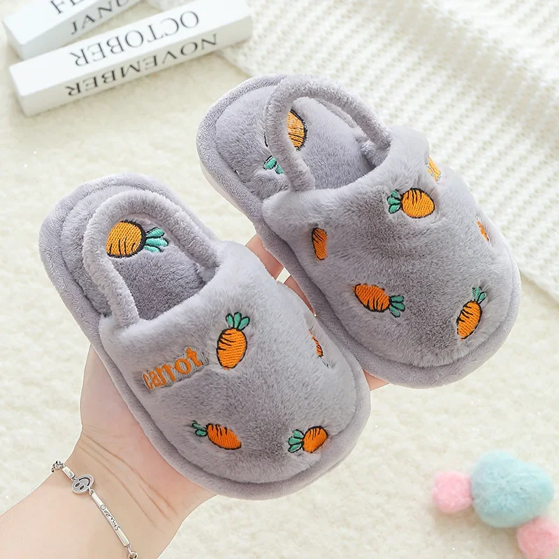 Children's Cotton Slippers Girls Boys Winter Warm Indoor Slippers Anti-slip Slippers Cute Cartoon Girls Childrenslippers